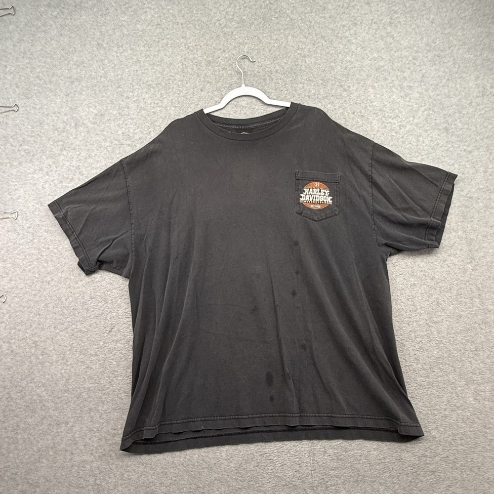 Vintage Harley Davidson Pocket Faded Shirt Grunge 90s Y2k Ohio Men's 3XL XXXL